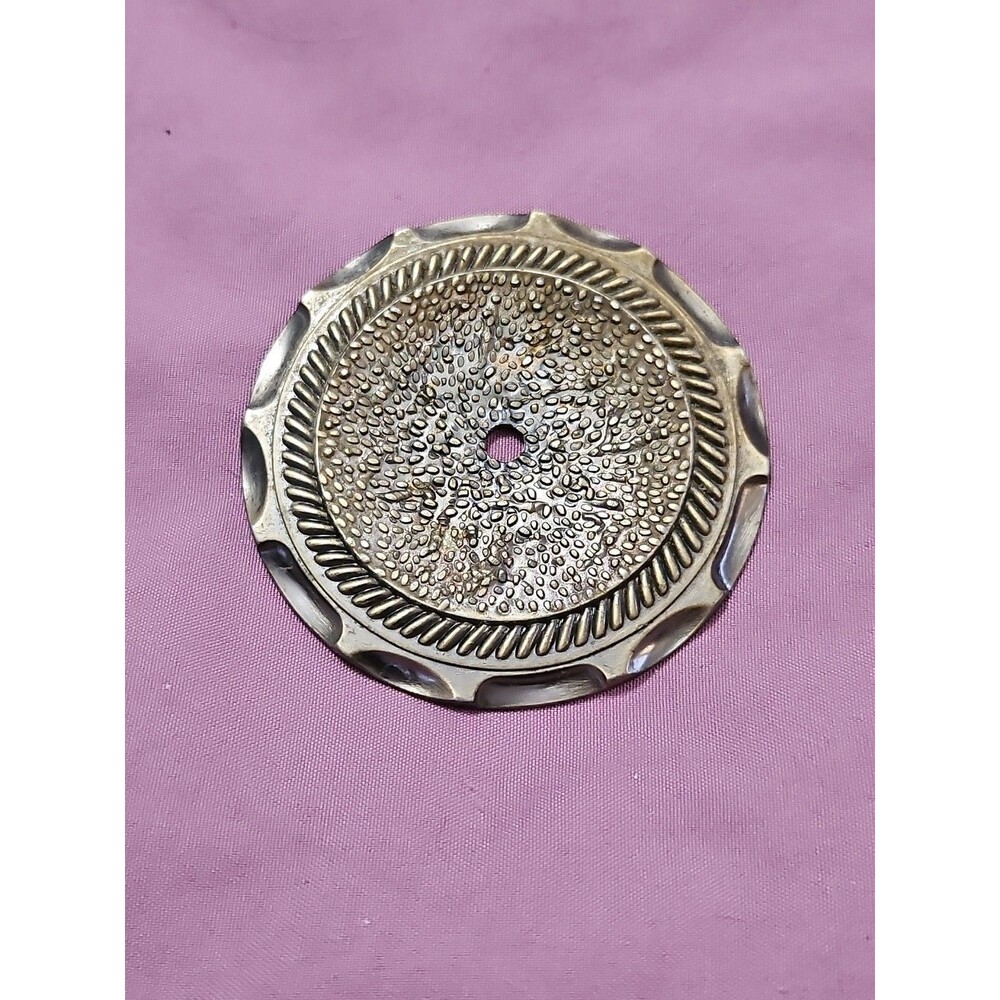 Vintage Round 2.5" Brass Tone Door Knob Drawer Pull Backplate